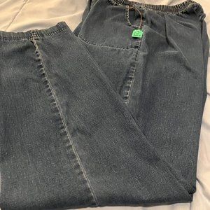 322 blue Denim Stretch elastic waist jeans